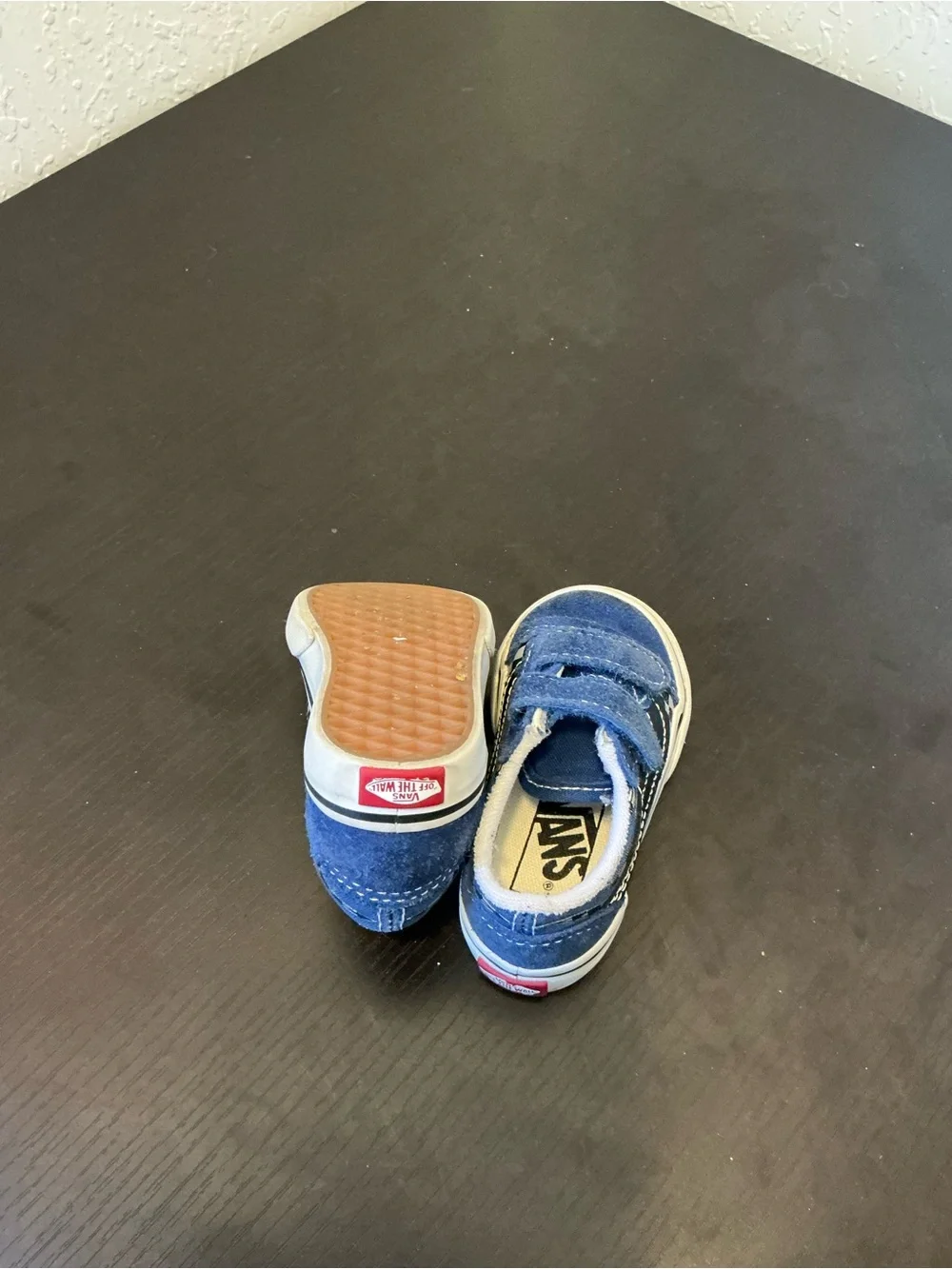 Vans Blue and Black Kids Velcro Sneakers